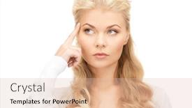  Presentation with bright white - Cool new presentation with bright picture of pensive businesswoman over white backdrop and a lemonade colored foreground