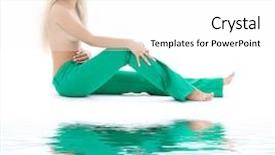  Presentation with jeans - Audience pleasing slides consisting of bright picture of topless blonde in green jeans backdrop and a white colored foreground