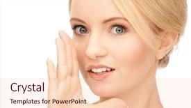  Presentation with software engineering picture - PPT theme having bright picture of woman whispering background and a lemonade colored foreground