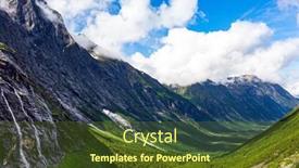  Presentation with green mountains - Slide set enhanced with bright-picturesque-shadows background and a tawny brown colored foreground