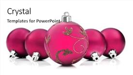  Presentation with bright white - Cool new presentation design with bright pink christmas baubles backdrop and a  colored foreground