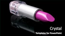  Presentation with pink black - Presentation theme having bright pink lipsticks on a black background background and a black colored foreground