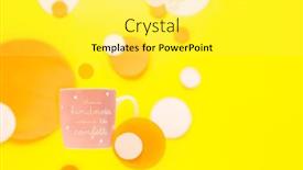 Presentation with confetti - PPT theme having bright-pink-mug background and a yellow colored foreground