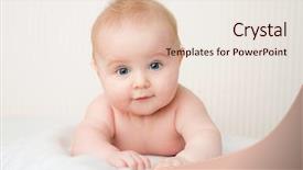  Presentation with convites baby - Slides with bright portrait of adorable baby background and a lemonade colored foreground