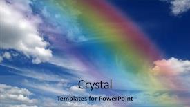  Presentation with sky rainbow - PPT layouts consisting of bright rainbow in the sky background and a teal colored foreground