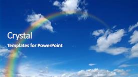  Presentation with sky rainbow - Cool new presentation design with bright rainbow in the sky backdrop and a  colored foreground