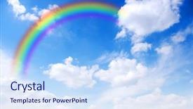  Presentation with sky rainbow - Slide set consisting of bright rainbow in the sky background and a  colored foreground