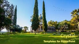  Presentation with illuminate - Slide deck having bright-rays-of-sunset-illuminate background and a tawny brown colored foreground