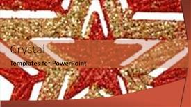  Presentation with red star - Amazing slide deck having bright red and golden star for the top of the christmas tree isolated on a white background backdrop and a red colored foreground
