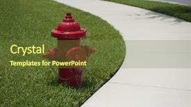  Presentation with fire red - PPT theme featuring bright red fire hydrant background and a tawny brown colored foreground
