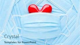  Presentation with healthcare workers - Beautiful presentation design featuring bright-red-heart backdrop and a light blue colored foreground