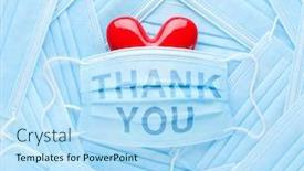  Presentation with healthcare workers - Amazing slide set having bright-red-heart backdrop and a light blue colored foreground