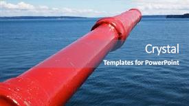  Presentation with tugboat - PPT theme having bright red tugboat fire fighting background and a teal colored foreground