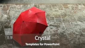  Presentation with alone - PPT layouts featuring bright red umbrella alone background and a dark gray colored foreground