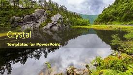  Presentation with cold water - Slide set having bright-reflections-of-the-sky background and a  colored foreground