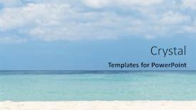 Presentation with sunny sky - Slide deck enhanced with bright-sand-beach-sea background and a light blue colored foreground