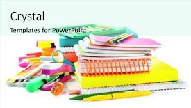  Presentation with bright white - Colorful presentation design enhanced with bright school stationery isolated backdrop and a cool aqua colored foreground