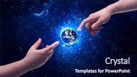  Presentation with god light - Colorful PPT theme enhanced with bright shining stars and blue backdrop and a navy blue colored foreground