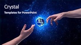  Presentation with shining stars - Amazing slide set having bright shining stars and blue backdrop and a  colored foreground