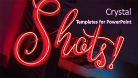  Presentation with shots - Beautiful slides featuring bright shots neon sign backdrop and a wine colored foreground