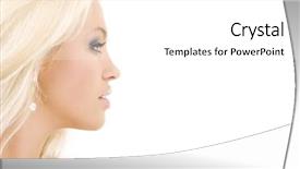  Presentation with diamond - Slide set having bright sideview picture of lovely blonde in diamond earring background and a white colored foreground