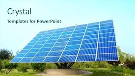  Presentation with solar panels - Amazing PPT layouts having bright solar panels backdrop and a cool aqua colored foreground