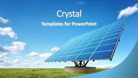  Presentation with solar panels - Amazing slides having bright solar panels backdrop and a teal colored foreground