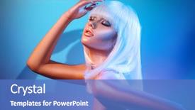  Presentation with girl model - Cool new PPT layouts with bright sparkles and neon light backdrop and a teal colored foreground