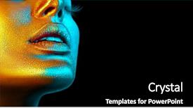  Presentation with glowing skin - Slide set featuring girl lips mouth trendy glowing background and a black colored foreground