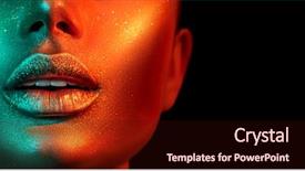  Presentation with glowing skin - Presentation theme enhanced with girl lips mouth trendy glowing background and a wine colored foreground
