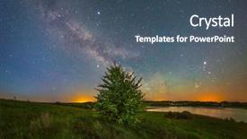  Presentation with stars - Slides enhanced with bright stars over belarusian landscape background and a ocean colored foreground