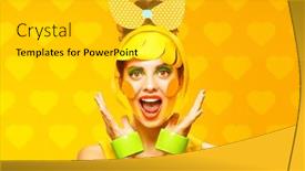  Presentation with cosmetics beauty - Presentation featuring bright-style-portrait background and a light gray colored foreground