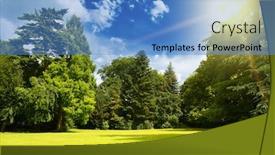  Presentation with sun - PPT layouts with bright-sun-over-picturesque-meadow background and a teal colored foreground