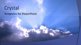  Presentation with breaking through - Slide deck consisting of bright sun rays breaking background and a light blue colored foreground