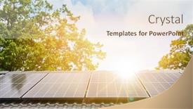  Presentation with sun energy - Slide set having bright-sun-shines-over-roof background and a lemonade colored foreground