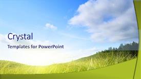  Presentation with sky blue - Audience pleasing PPT theme consisting of bright sunset - grass and perfect blue sky backdrop and a sky blue colored foreground