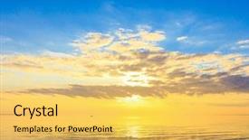  Presentation with landscape - Slides having bright sunset - view landscape wallpaper background and a  colored foreground