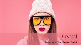  Presentation with youth - Colorful presentation theme enhanced with bright-teen-girl-in-modern backdrop and a coral colored foreground