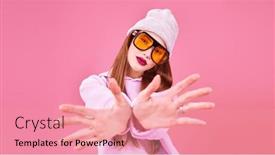  Presentation with teen girl - Audience pleasing PPT layouts consisting of bright-teen-girl-in-modern backdrop and a coral colored foreground