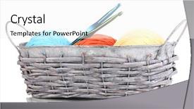  Presentation with knitting - Slides consisting of texture knitted fabric stranded - bright threads for knitting background and a white colored foreground