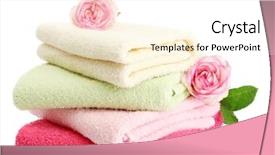  Presentation with bright white - Beautiful theme featuring bright towels and roses isolated backdrop and a pink colored foreground