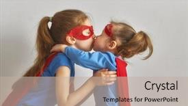  Presentation with girl power - Slide set with bright wall girl power background and a mint green colored foreground