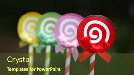  Presentation with lollipop - Slide set with bright-watercolor-lollipop-with-bow background and a tawny brown colored foreground