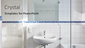  Presentation with bright white - Colorful slide set enhanced with bright-white-bathroom-with-sink backdrop and a light gray colored foreground