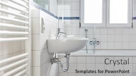  Presentation with tub - Cool new presentation design with bright-white-bathroom-with-sink backdrop and a light gray colored foreground