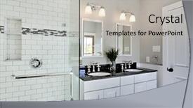  Presentation with counters - Slide set consisting of bright white remodel bathroom glass background and a light gray colored foreground