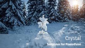  Presentation with snow day - Cool new slide deck with bright-winter-spruces-in-snow backdrop and a teal colored foreground