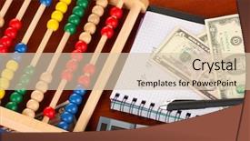  Presentation with business calculator - Slide deck with bright wooden abacus and calculator conceptual photo of old and modern business background and a lemonade colored foreground