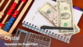  Presentation with business calculator - Beautiful slide set featuring bright wooden abacus and calculator conceptual photo of old and modern business backdrop and a tawny brown colored foreground