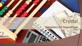  Presentation with business calculator - Audience pleasing slide deck consisting of bright wooden abacus and calculator conceptual photo of old and modern business backdrop and a lemonade colored foreground